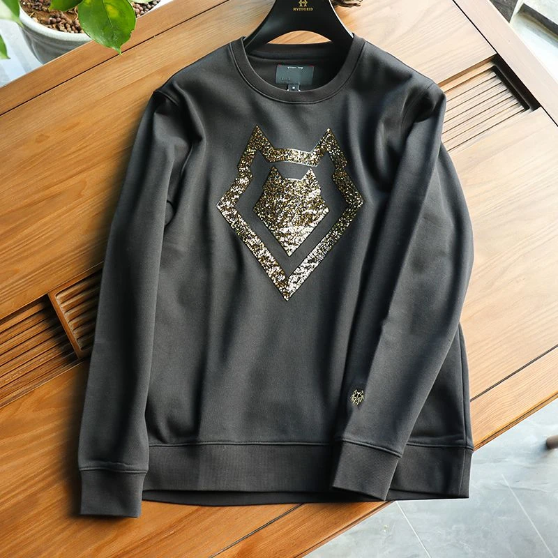 男装尾单春秋冬季标准刺绣长袖卫衣2011