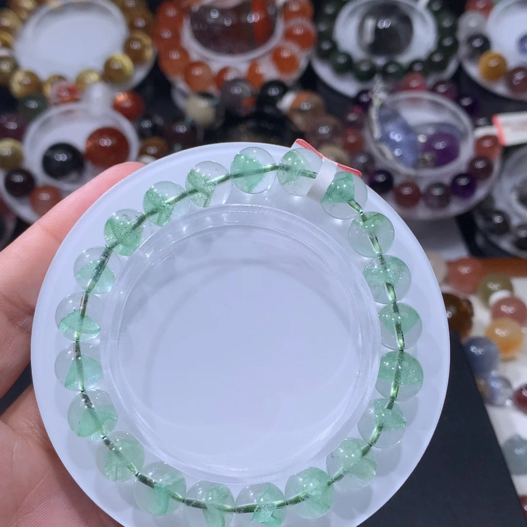 未镶嵌手链水晶翠幽灵金字塔9mm