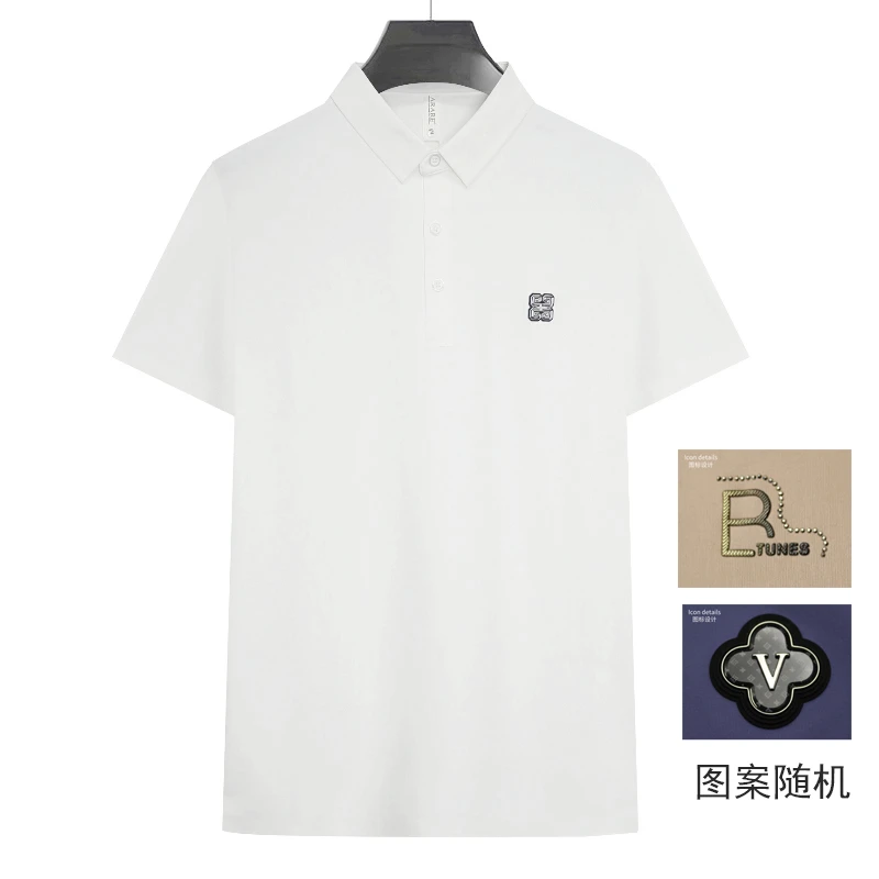 冰丝无痕 透气休闲翻领短袖t恤男 日系青春夏季简约POLO衫男 A01