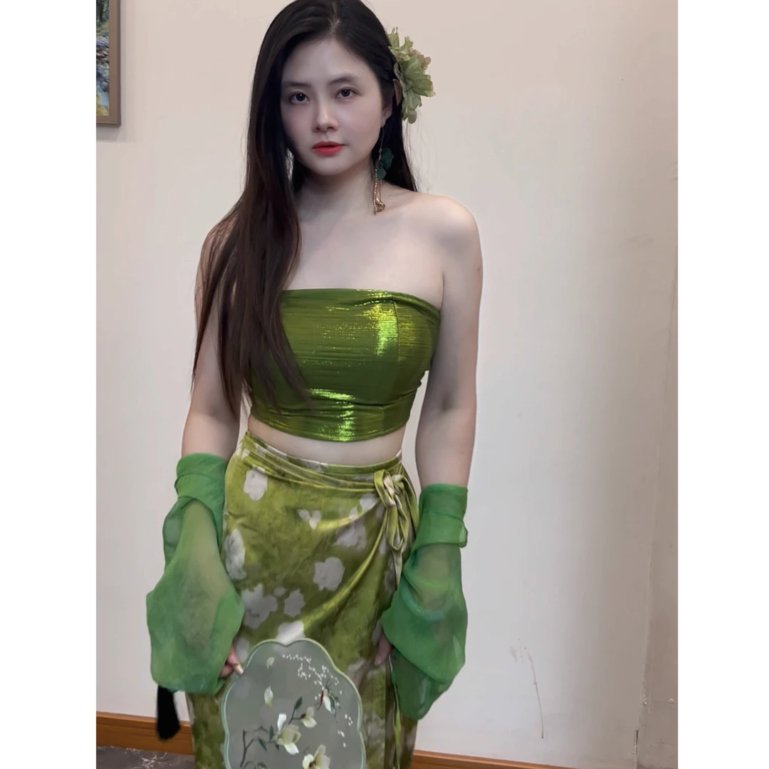 灰小猫 夏季西双版纳傣族女装傣胸垫抹胸背心旅拍写真民族风服装