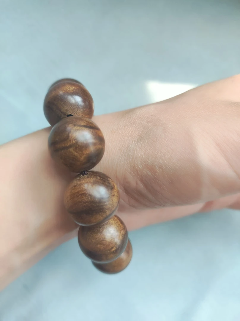 正宗金丝楠木阴沉木黄料精品文玩手串高端男款盘玩手把件