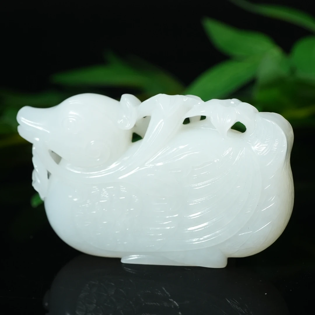 清代和田玉鹅如意把件ZDW250122020