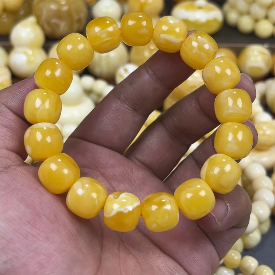 手串琥珀未镶嵌同料焦皮杨枝甘露老邢手串13mm
