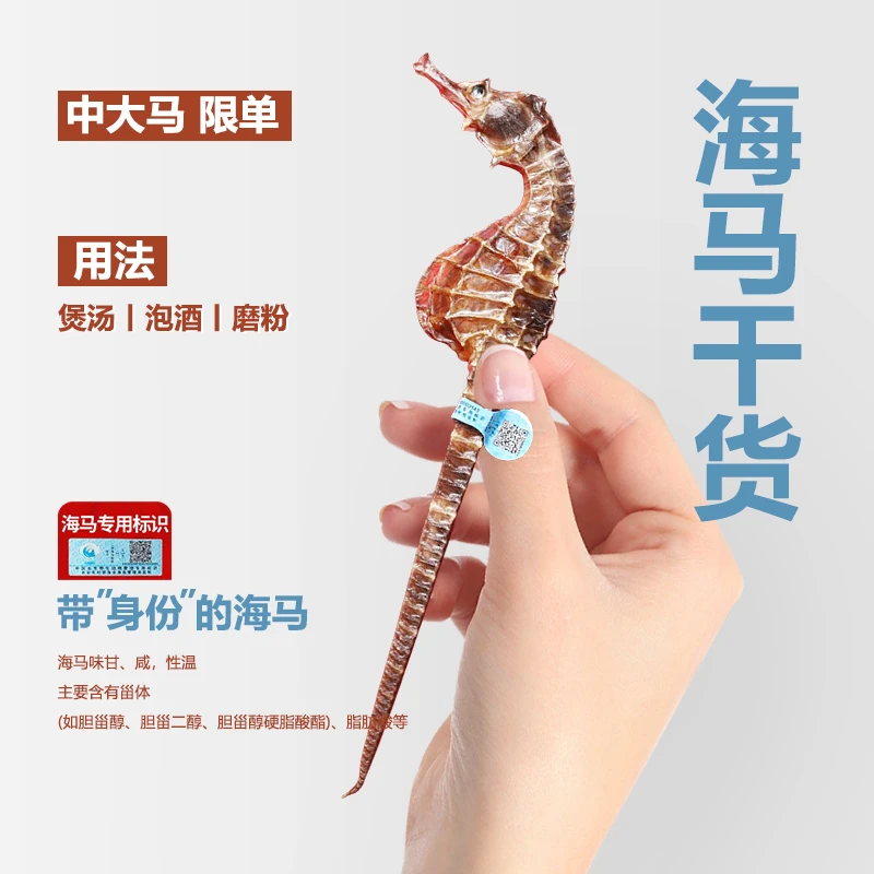 【中大号 限单】海马干货正品真带溯源码通用煲汤泡酒打粉