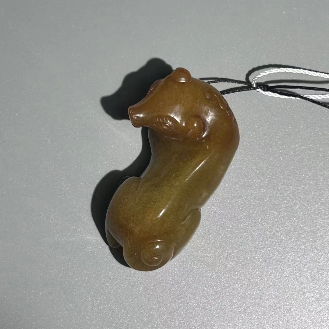 清代和田玉黄玉旺财