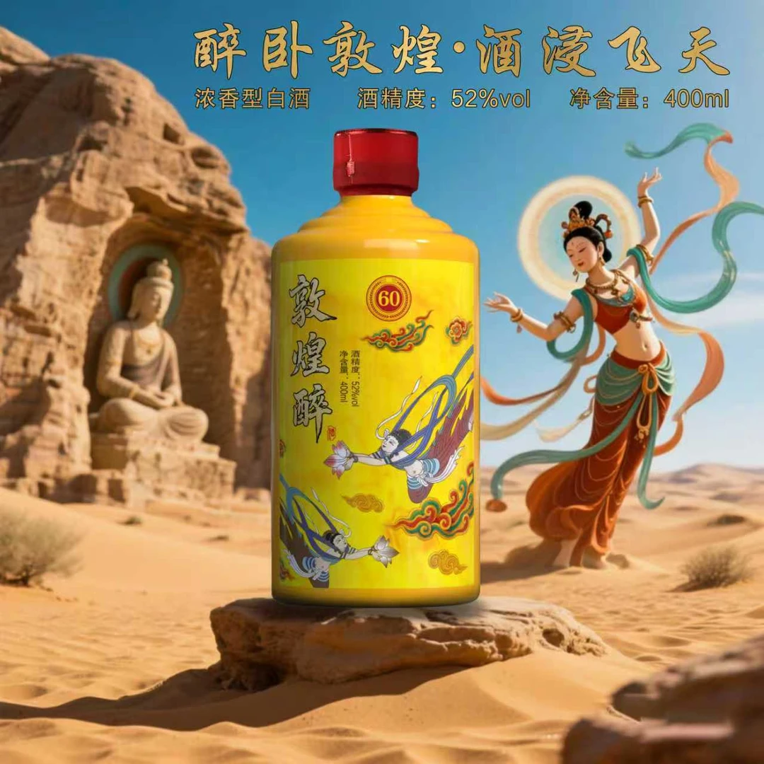 九优春曲【千万补贴】敦煌醉酒浓香型白酒52度400ML礼盒装