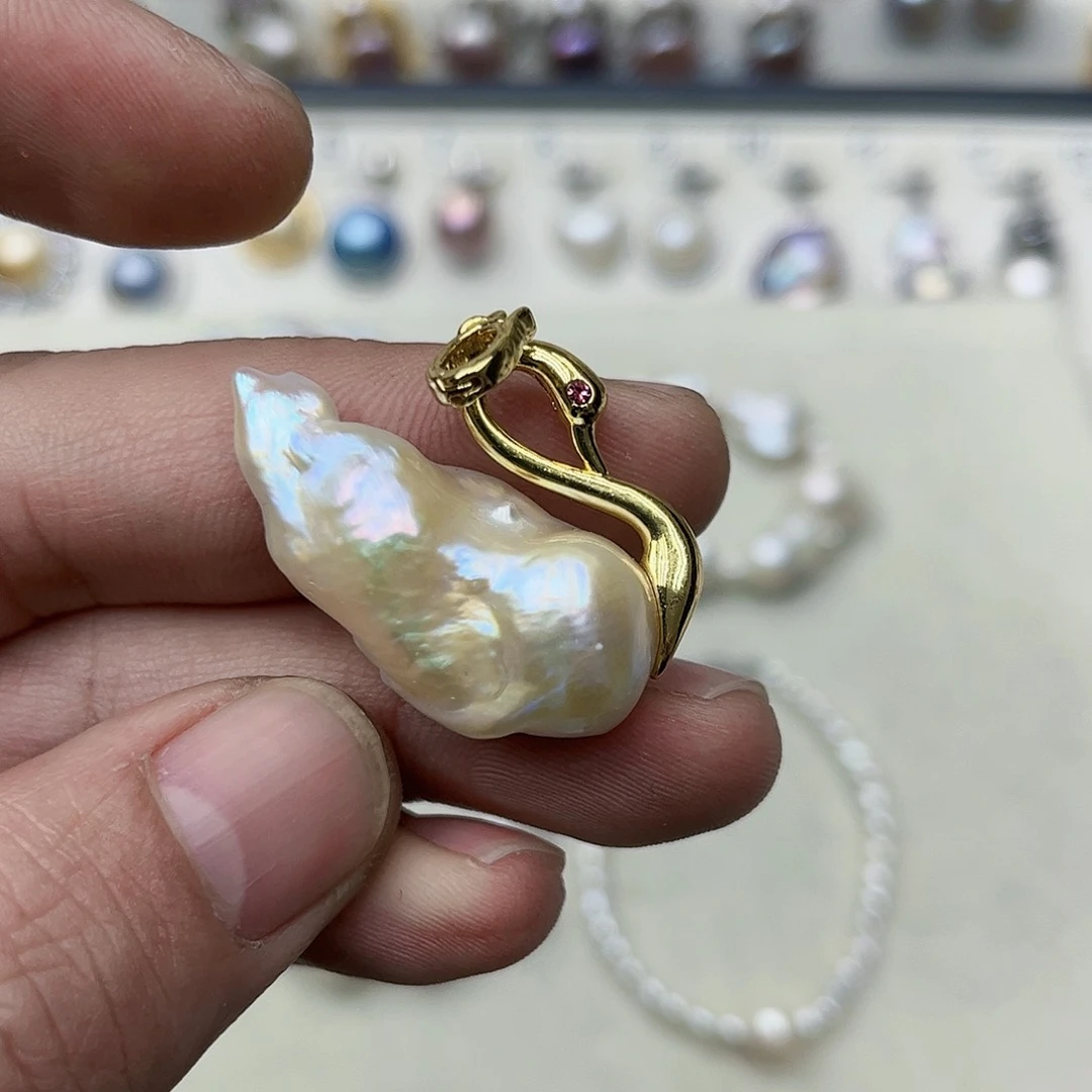 淡水珍珠吊坠(不含链)未镶嵌咖*02