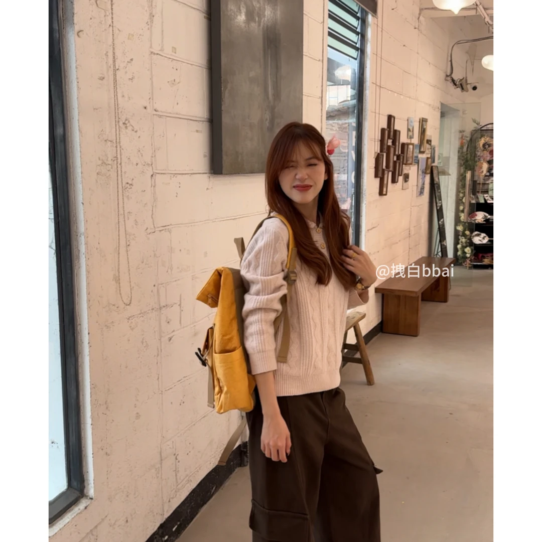 【拽白bbai】“苏打毛衣”秋休闲极简纯色长袖慵懒针织宽松毛衣