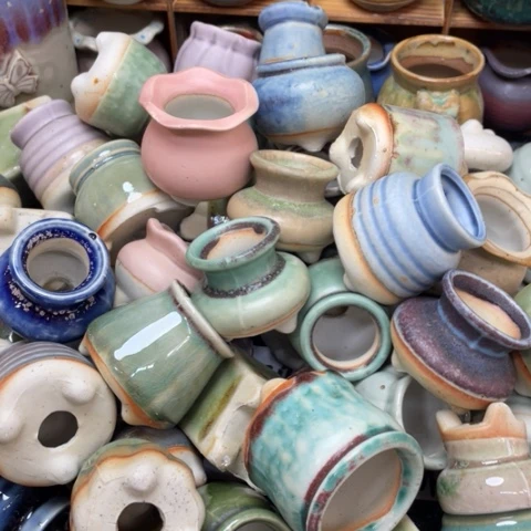 紫砂花盆瑕疵品口径2.5到3颜色随机10个一组