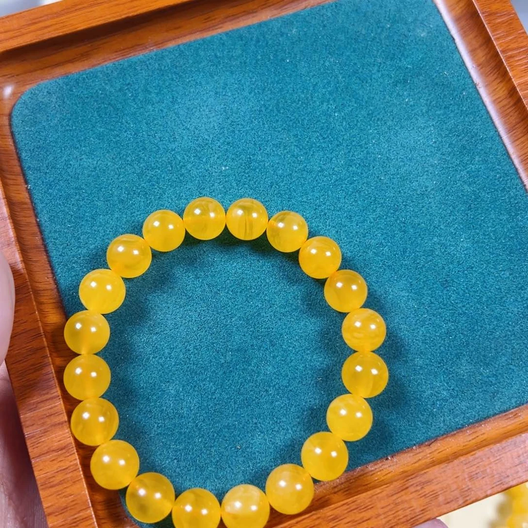 未镶嵌琥珀手链橘色