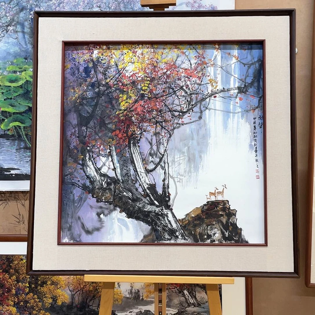 国画手绘国画原创山水，李有训画心