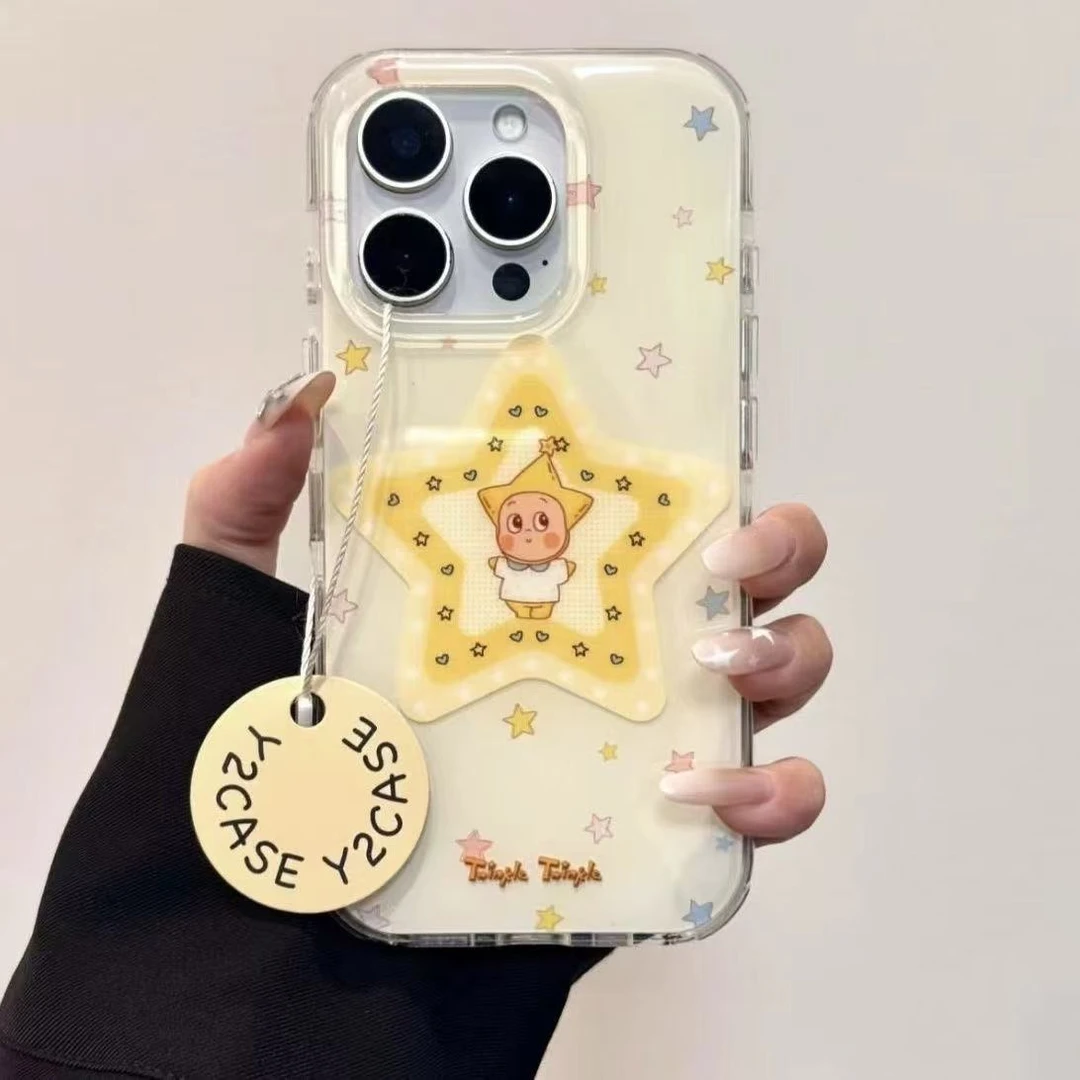 彩色星星适用苹果iphone小米15promax防摔vivo华为oppo手机壳女