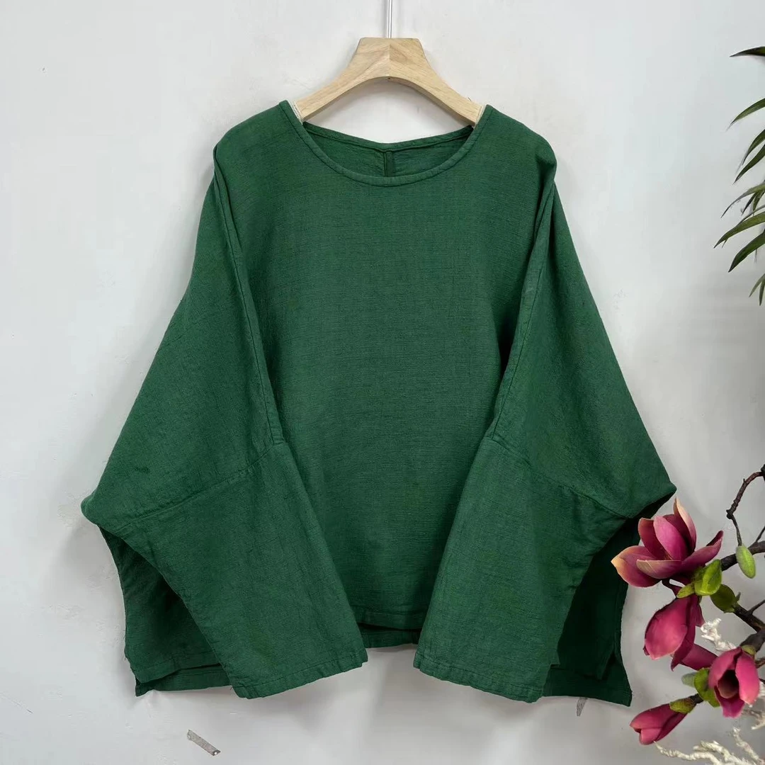 花璟原创设计炒色做旧圆领上衣小衫（衣长60胸围152）