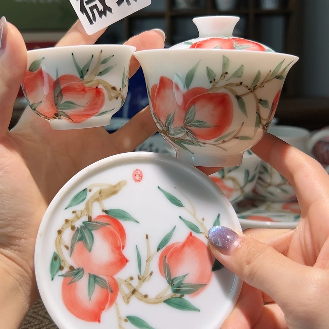 【闪购商品】微瑕 手绘 盖碗