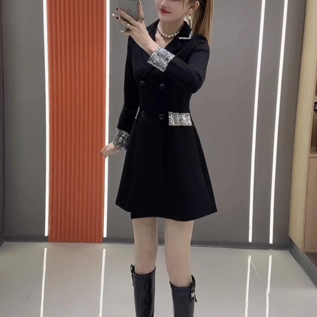 新款西服收腰显瘦连衣裙