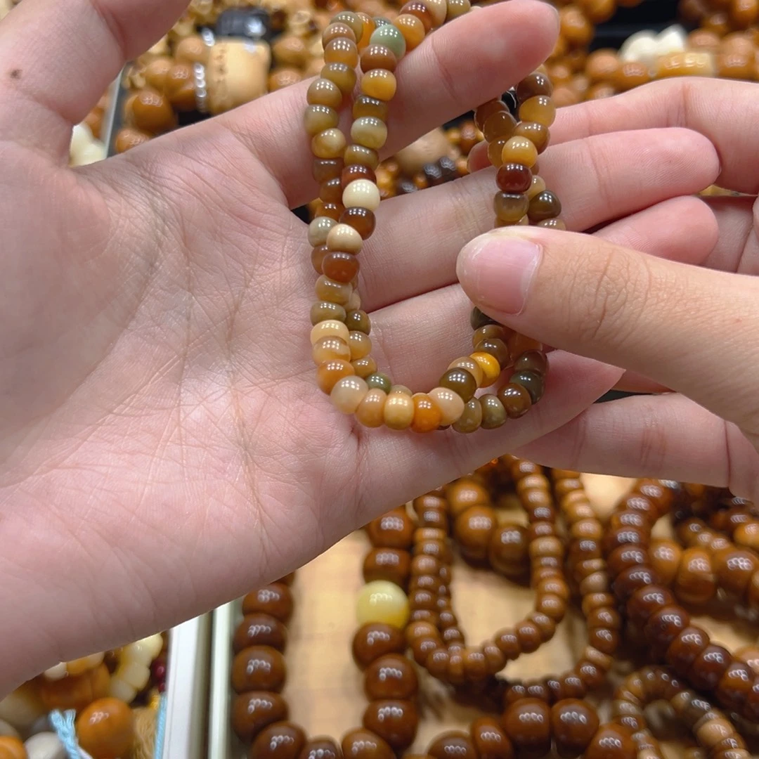 玉化料龙脊双圈素圈手串