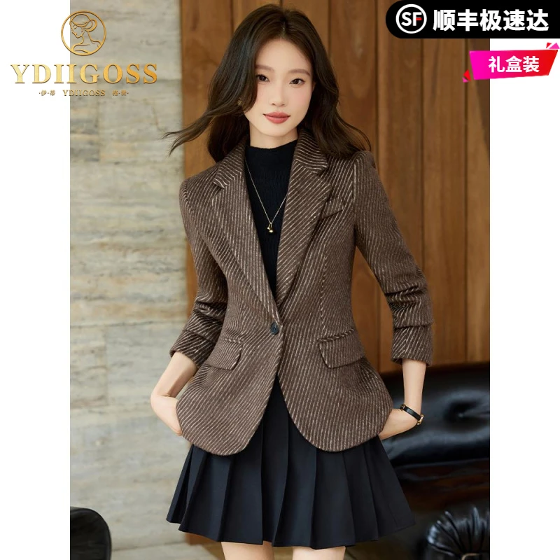 伊蒂格世羊毛西装外套女小个子秋冬2025新款高级感气质休闲毛呢