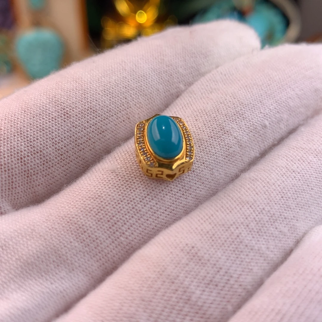 绿松石18K金镶嵌配饰