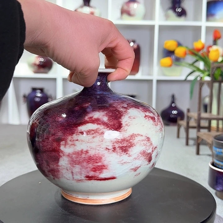 摆件钧窑花器作品纯手工艺