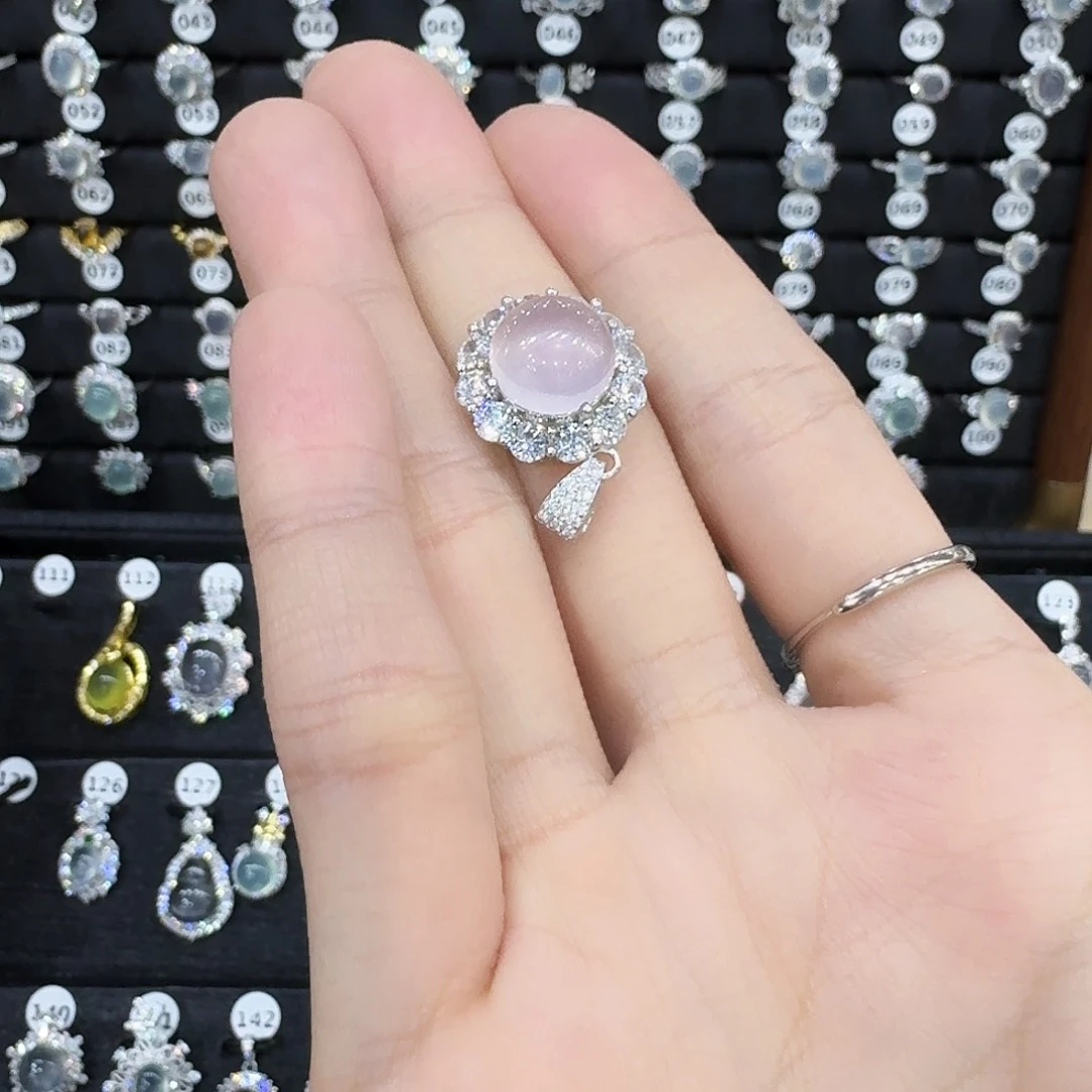 芙蓉石颈饰银S925镶嵌土*