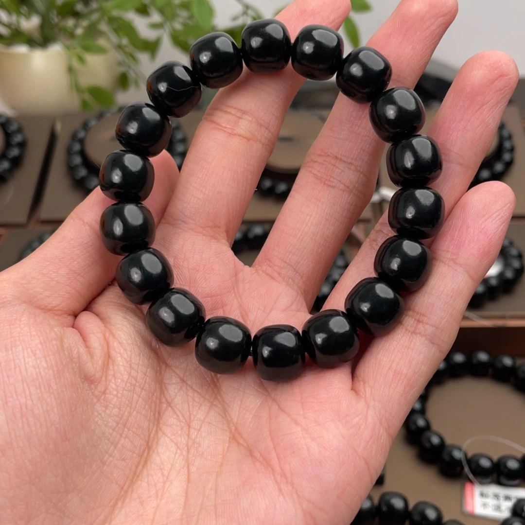 和田玉未镶嵌手链塔青入门级