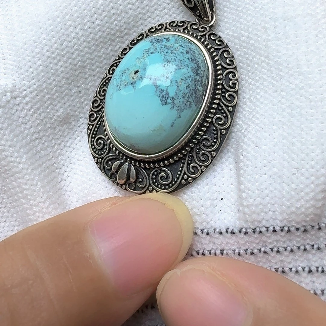 绿松石银S925镶嵌珠宝奇石