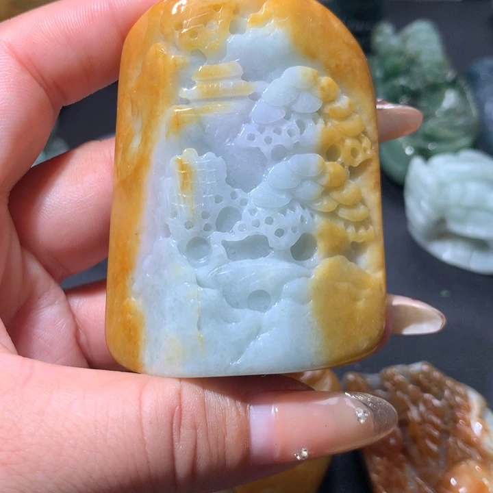 翡翠未镶嵌颈饰保真天然A货翡翠