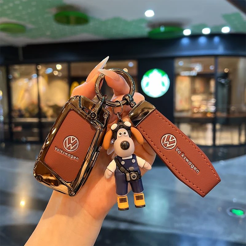 适用大众迈腾钥匙套b8车330豪华帕萨特380龙腾版cc扣壳金属皮革