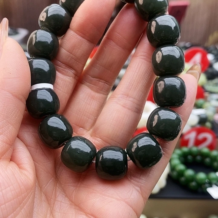 和田玉未镶嵌手链卡14且末蓝老型