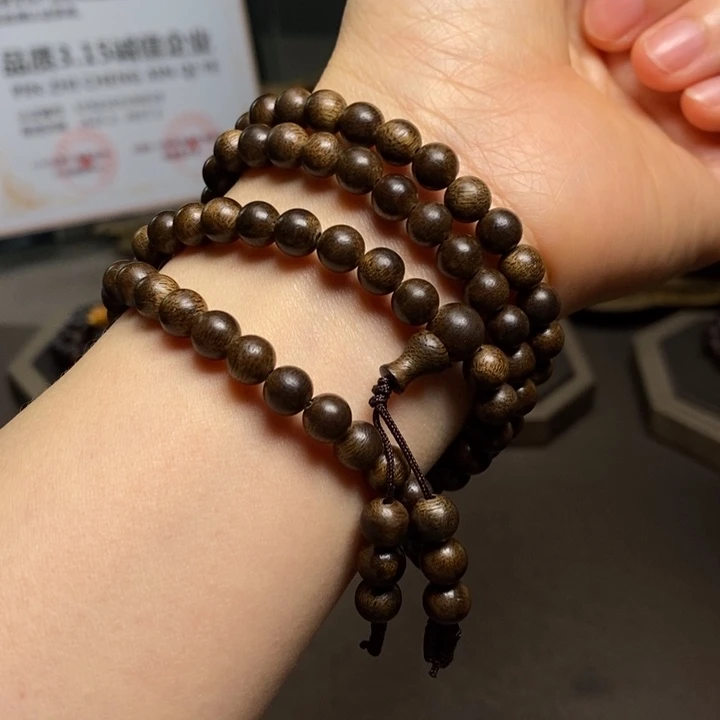 手串沉香越南芽庄绿棋0.6×108