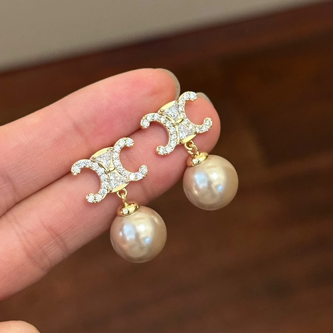 铜合金仿珍珠耳饰 【茉莉定制】E0124 时尚气质百搭经典耳环