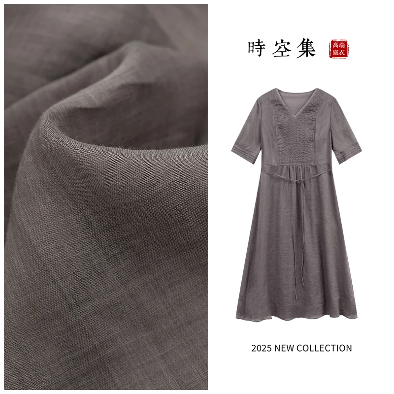 【100苎麻】FS5S0001法式苎麻双层设计宽松连衣裙气质女装连衣裙