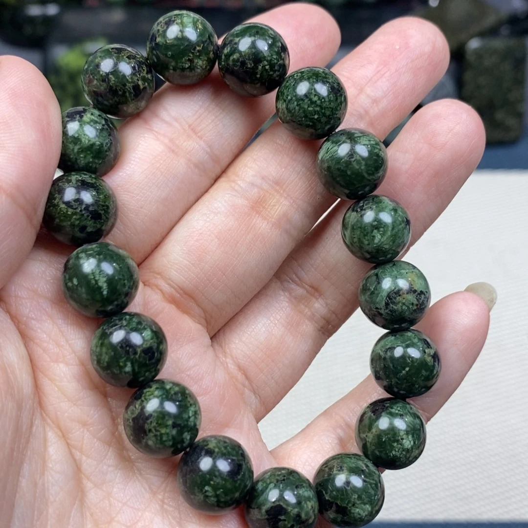 未镶嵌蛇纹石玉手链精品药王石12mm