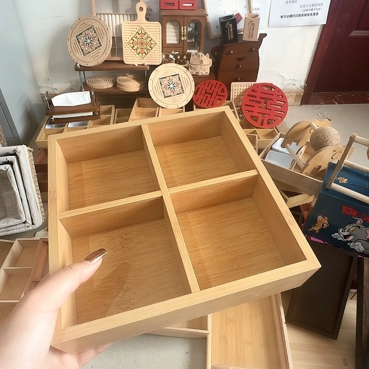 有机玻璃原木色四宫格微瑕自拍下，不退不换