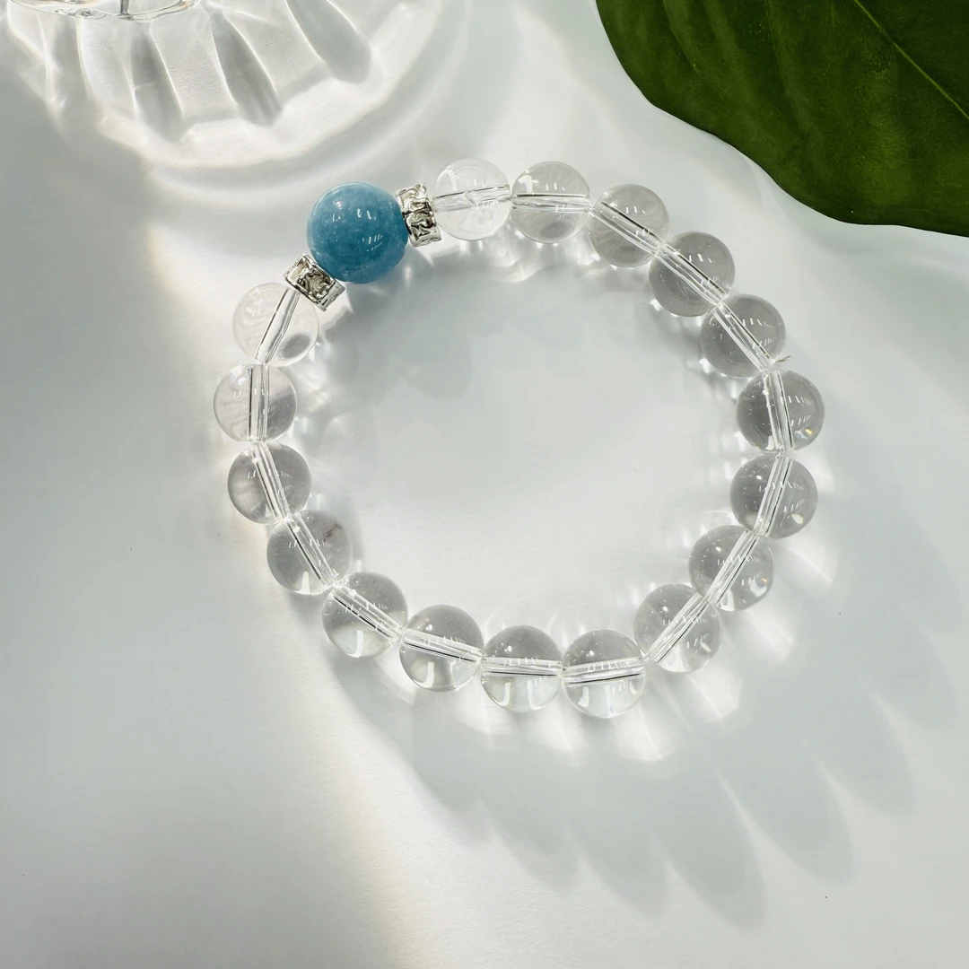 天然水晶白水晶蓝玉髓 露思同款手串 2724