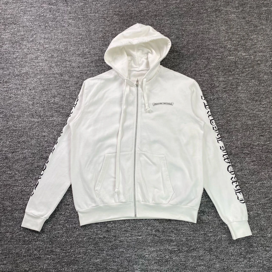 99新 Chrome Hearts/克罗心 3690/印花连帽拉链卫衣外套/M码