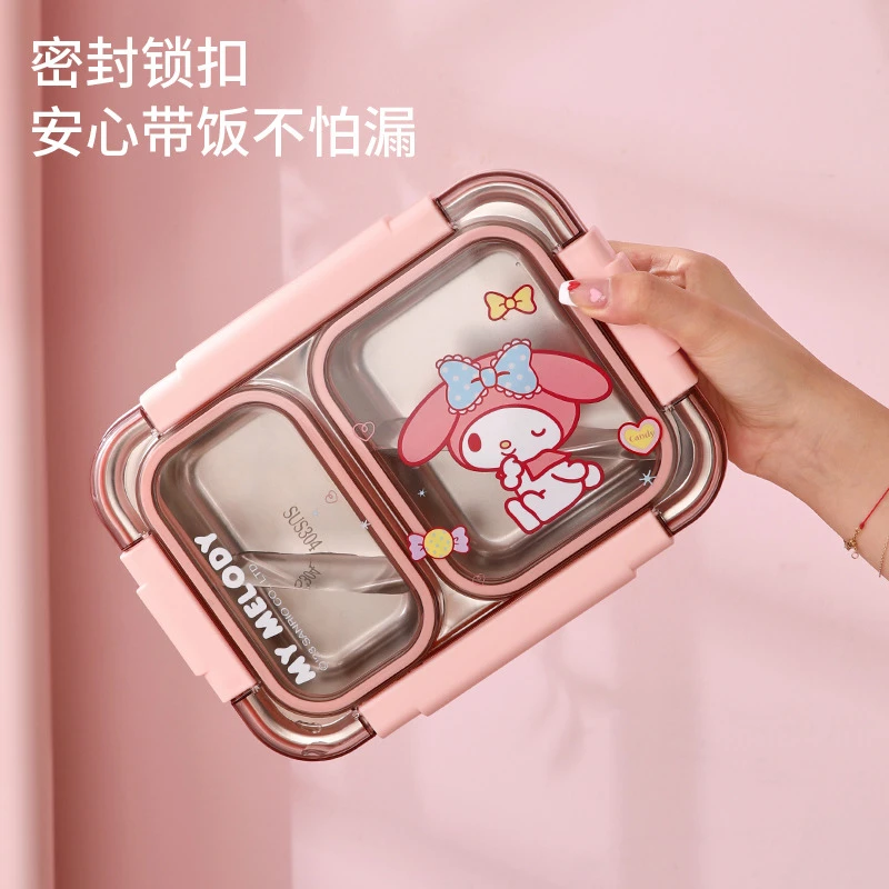 三丽鸥【不锈钢饭盒】保温小学生专用上班族多巴胺分格可微波大容量