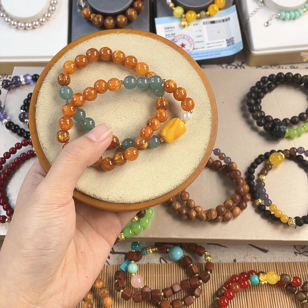 翡翠手饰银S925镀金镶嵌