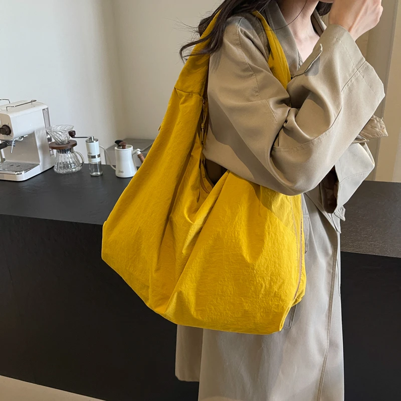 1815日系休闲帆布托特包女2025新款潮百搭大容量腋下包通勤单肩包