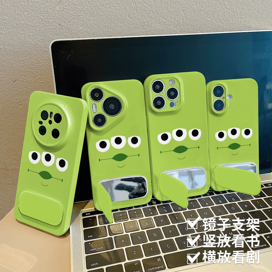 三眼仔绿适用苹果菲林手机壳华为vivo小米oppo荣耀全包防摔保护套