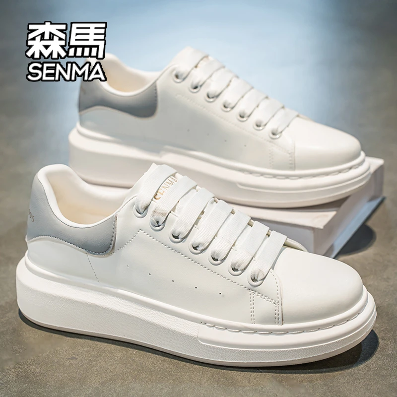 SENMA/森马小白鞋女2025冬季经典休闲百搭运动增高厚底松糕板鞋男