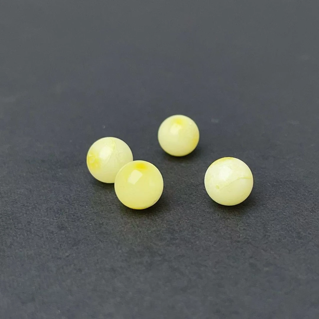 【萌宝饰品】A417天然白蜜圆珠散珠 7mm单珠隔珠 多样性发其一