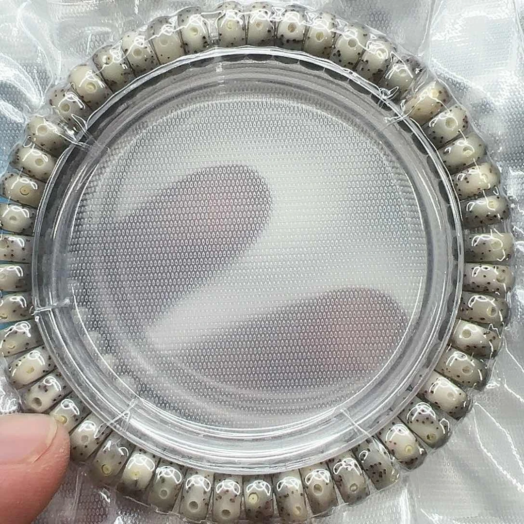 星月菩提手串146高端黑灰星月菩提单圈0.9片