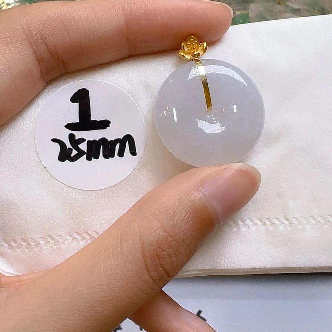 翡翠18K金镶嵌吊坠(不含链)翡翠