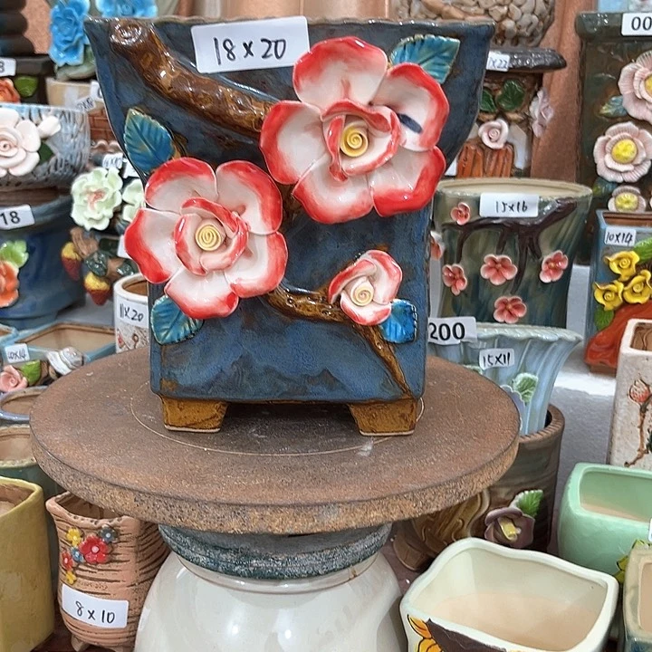 紫砂花盆粗陶材质多肉花盆