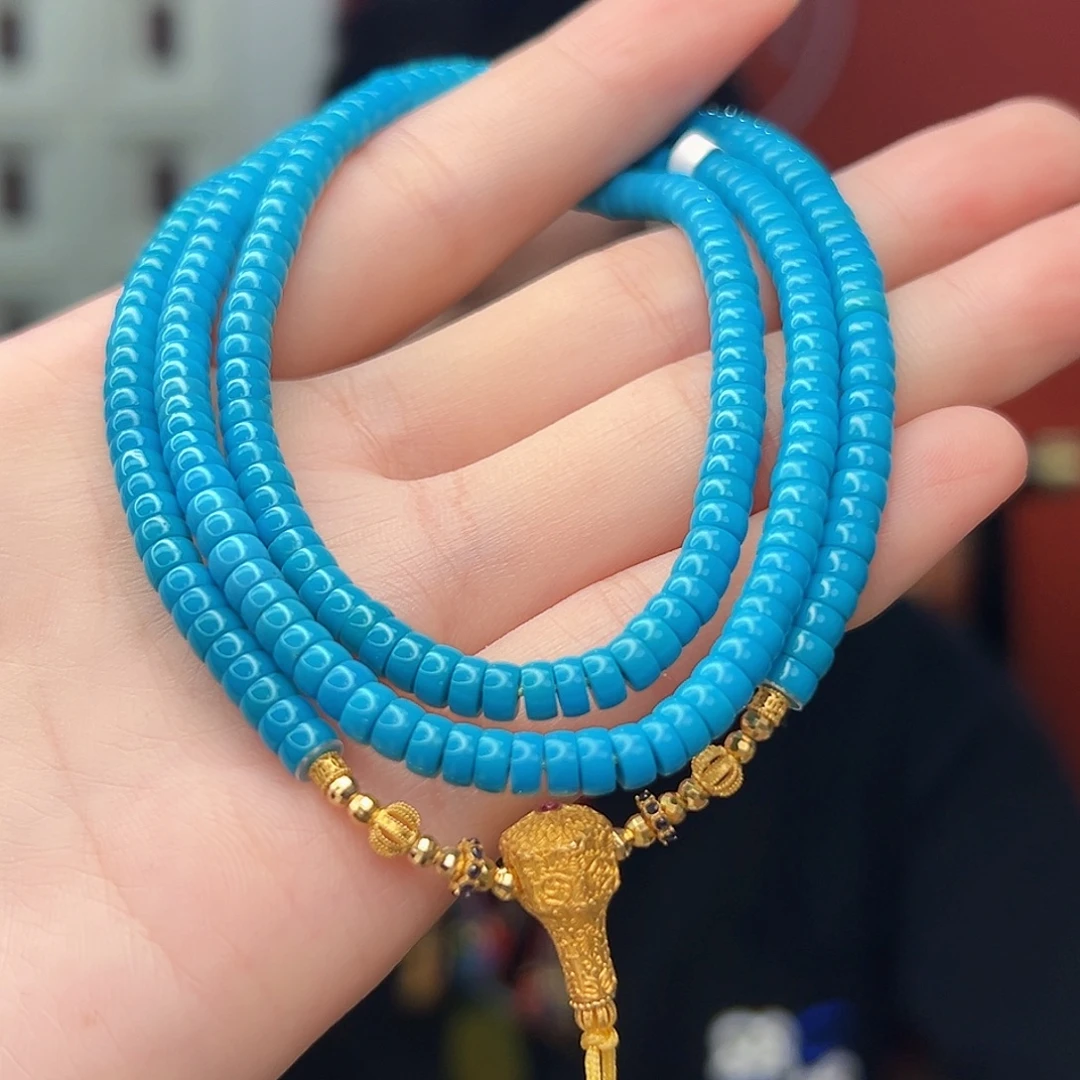 绿松石18K金镶嵌珠宝奇石