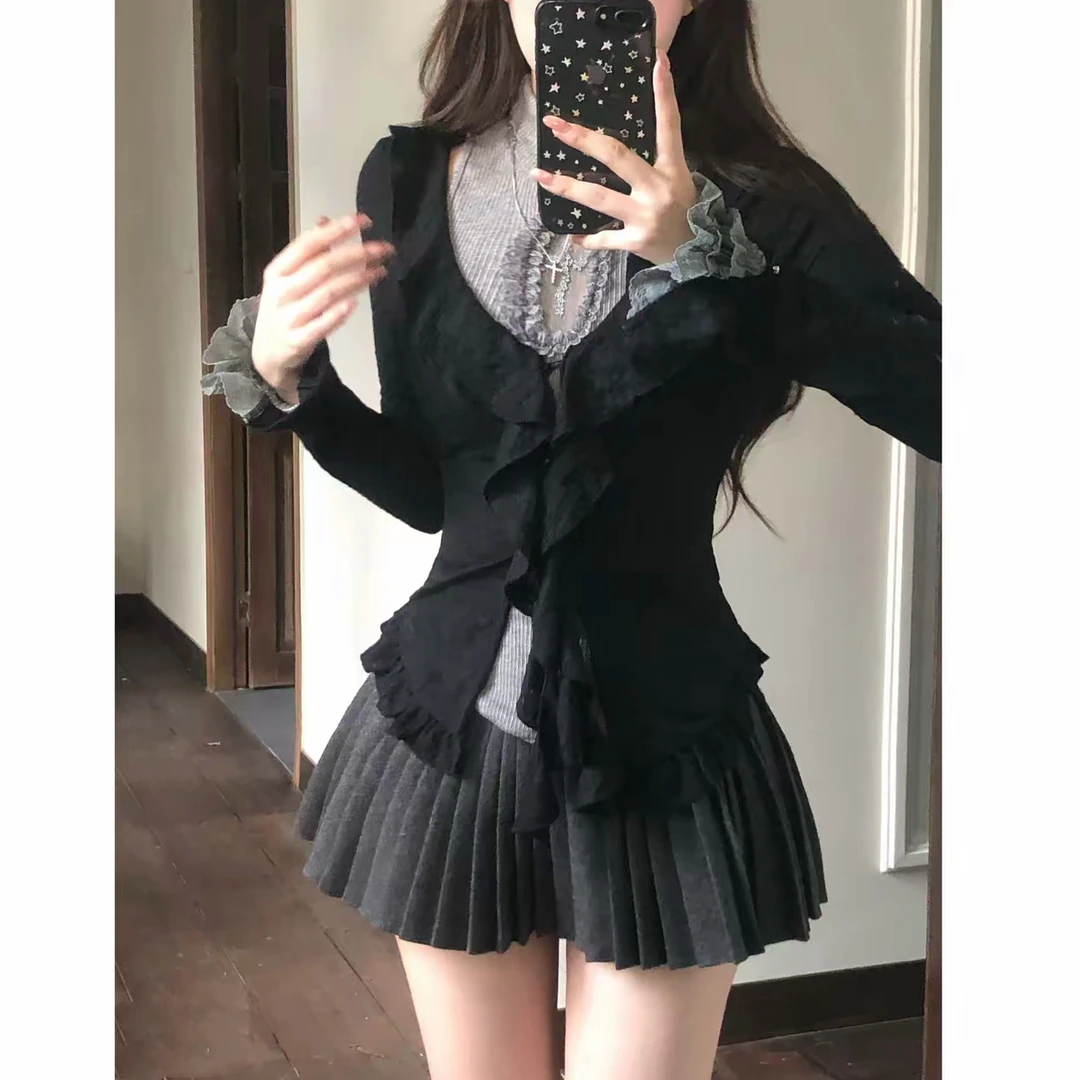 瑞茜·威瑟斯 甜辣心结 初秋甜辣修身显瘦设计感上衣开衫