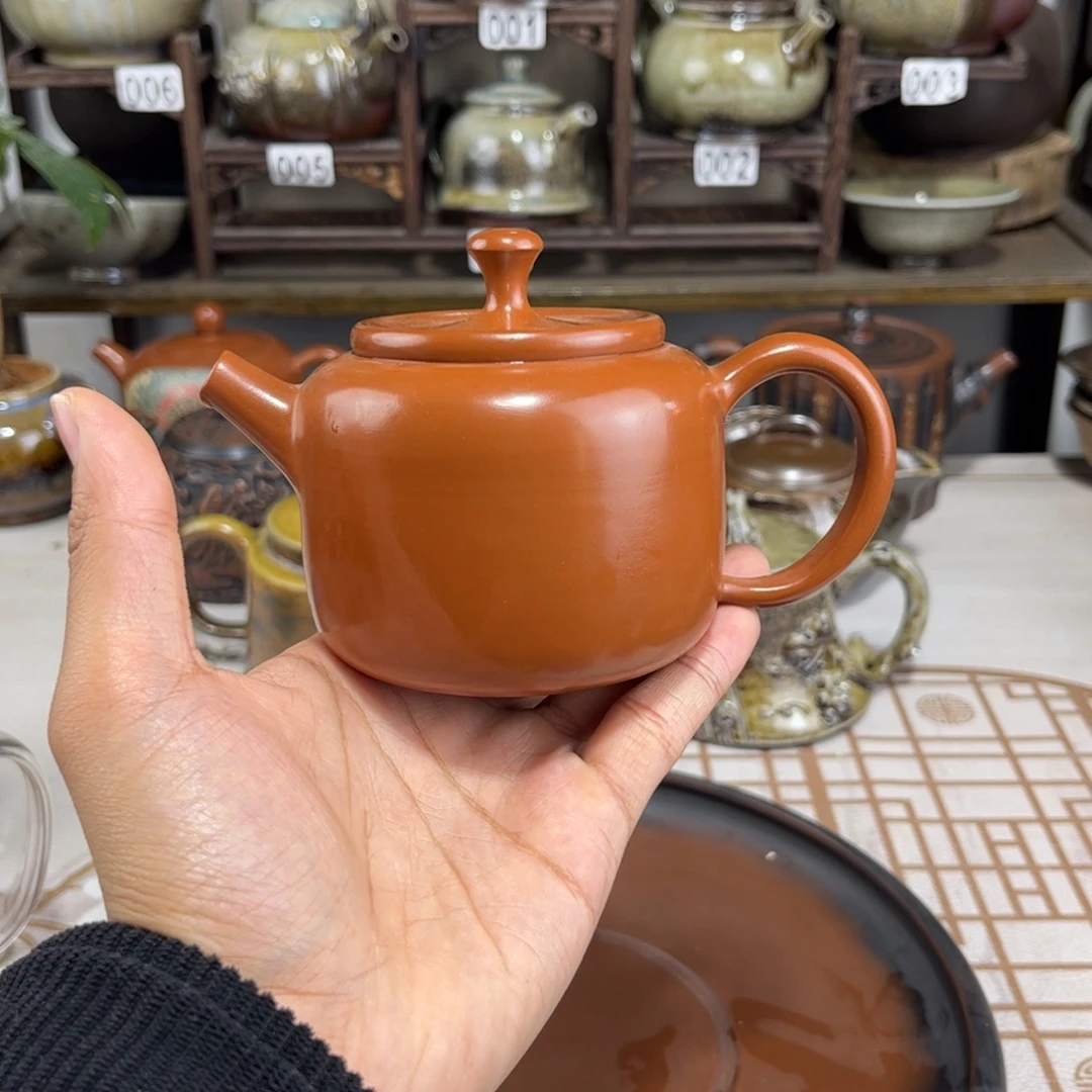 210cc复烧苹果壶，建水紫陶全手工制作