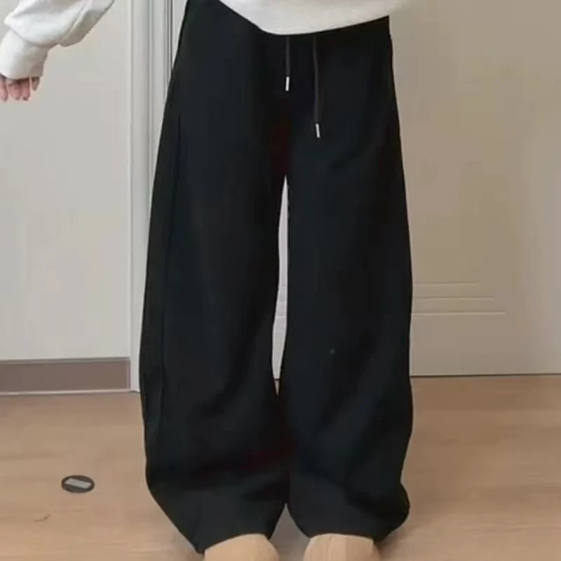 【七七妈】春季新款胖MM休闲宽松阔腿弯刀裤显瘦显腿长9256