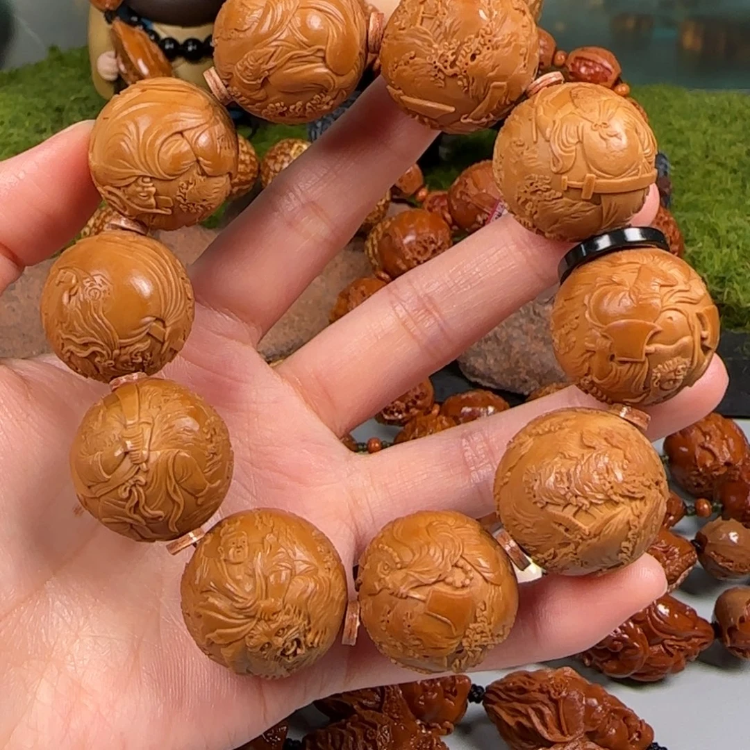 橄榄核手串/手链24正圆满工风景水浒传